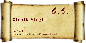 Olenik Virgil névjegykártya